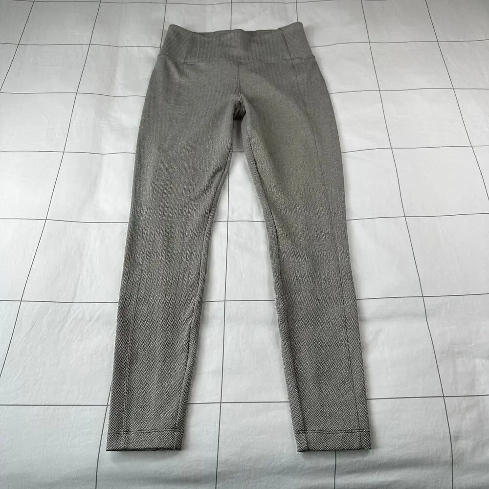 Athleta Leggings Womens XS Bluff Gray Delancey Herringbone Tight Taupe Stretch